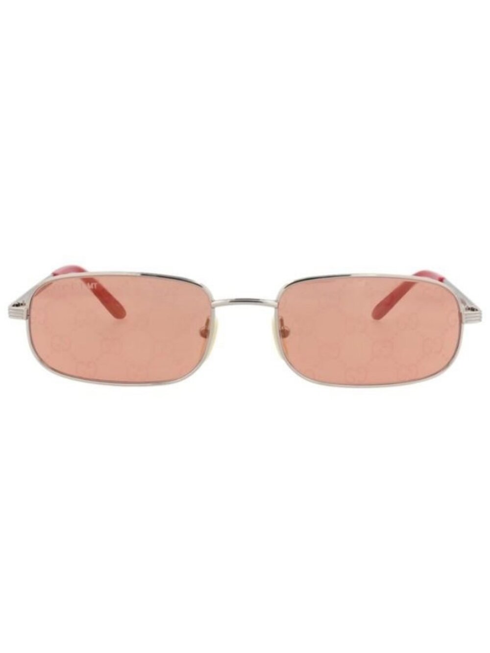 New Gucci Mens Square/Rectangle Silver Silver Red Fashion Designer Sunglasses